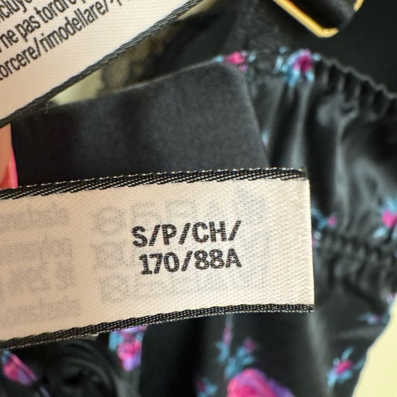 Victoria’s Secret Black Electric Bloom Stretch Satin Corset Mini Slip Dress NWOT - Picture 6 of 8